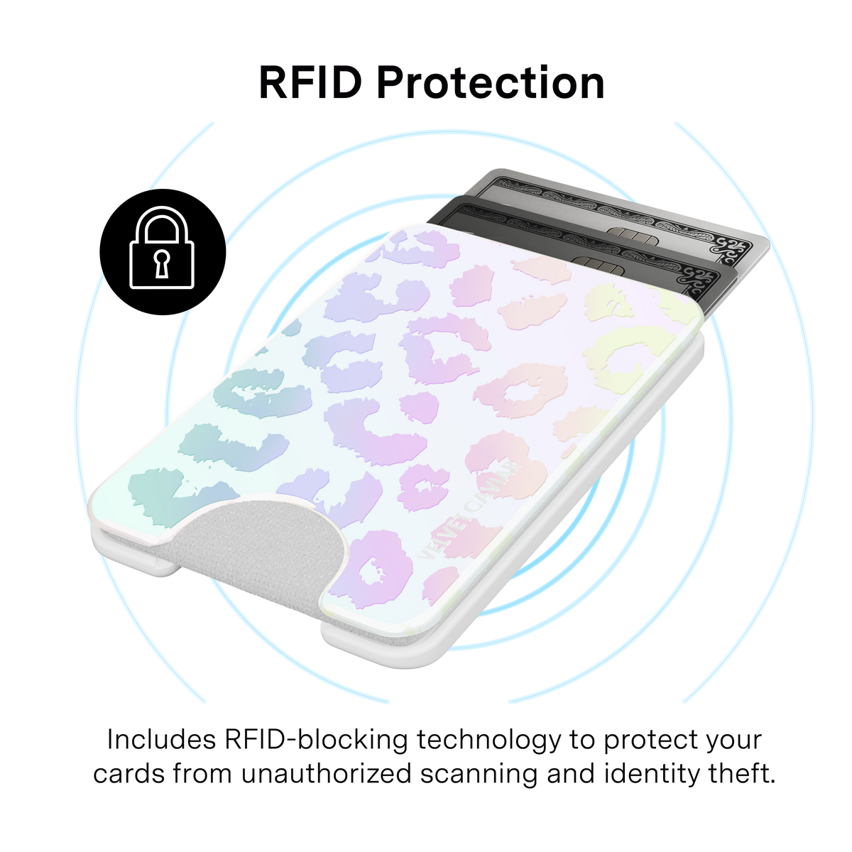 VELVET CAVIAR - Magnetic Phone Wallet White Opal Leopard