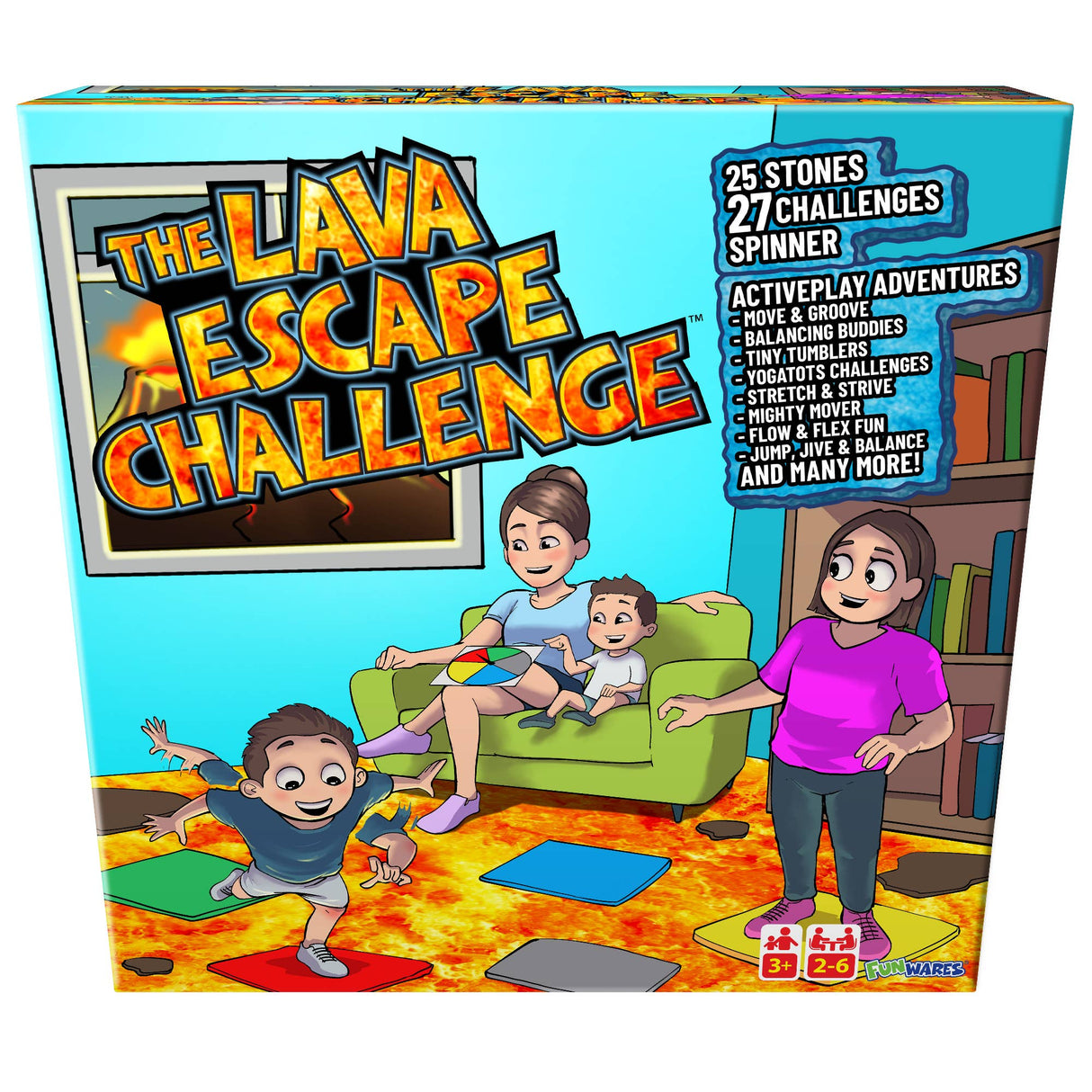 The Lava Escape Challenge-Indoor/Outdoor Floor Game for Kids