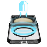 Itskins - Hybrid_r Clear Hinge Magsafe Case For Samsung Galaxy Z Flip6 - Smoke And Transparent