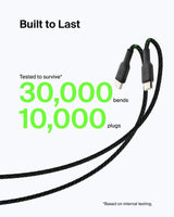 Belkin - Boost Up Charge Usb A To Usb C Braided Cable 3ft - Black