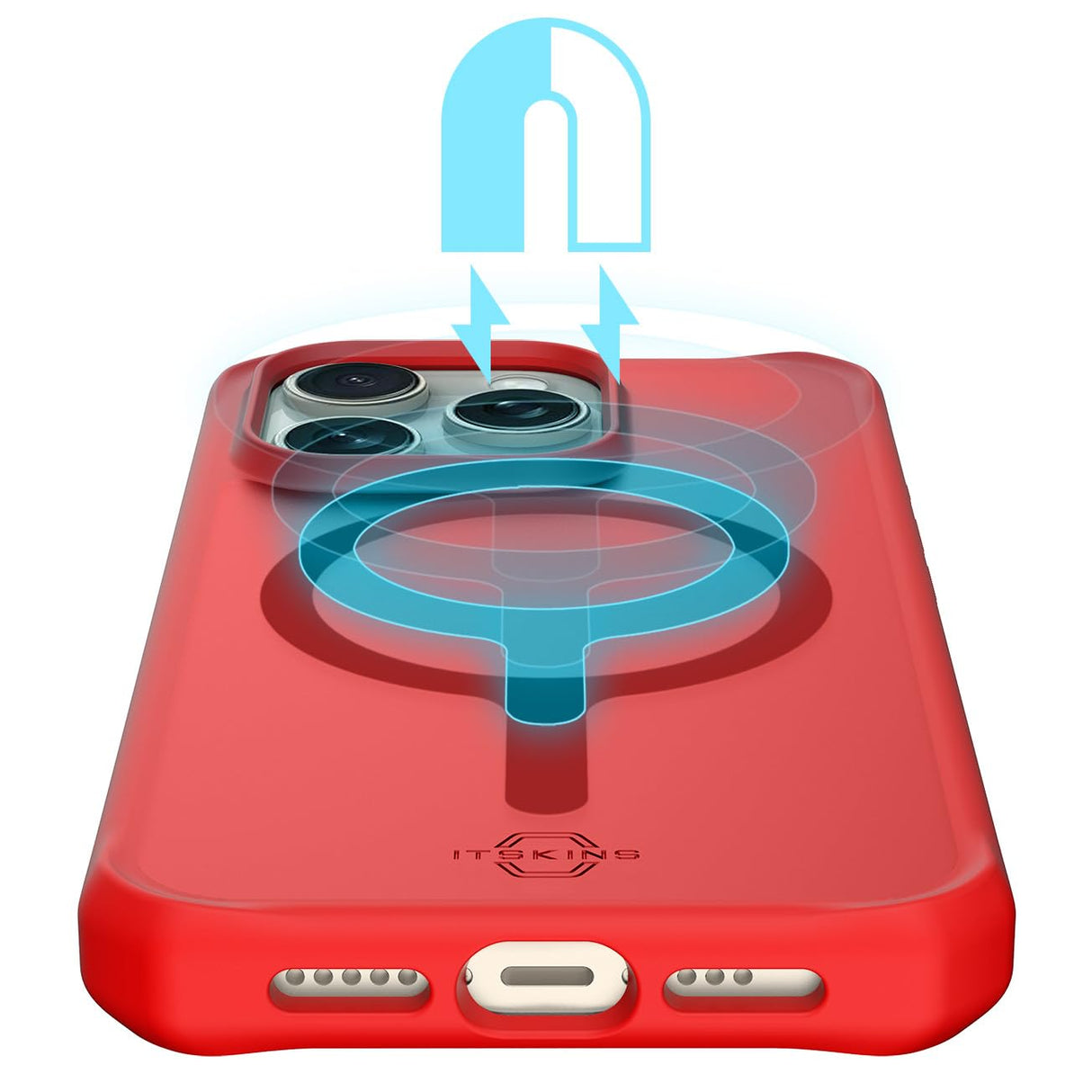 Itskins - Hybrid_r Frost Magsafe Case For Apple Iphone 15 Pro - Red