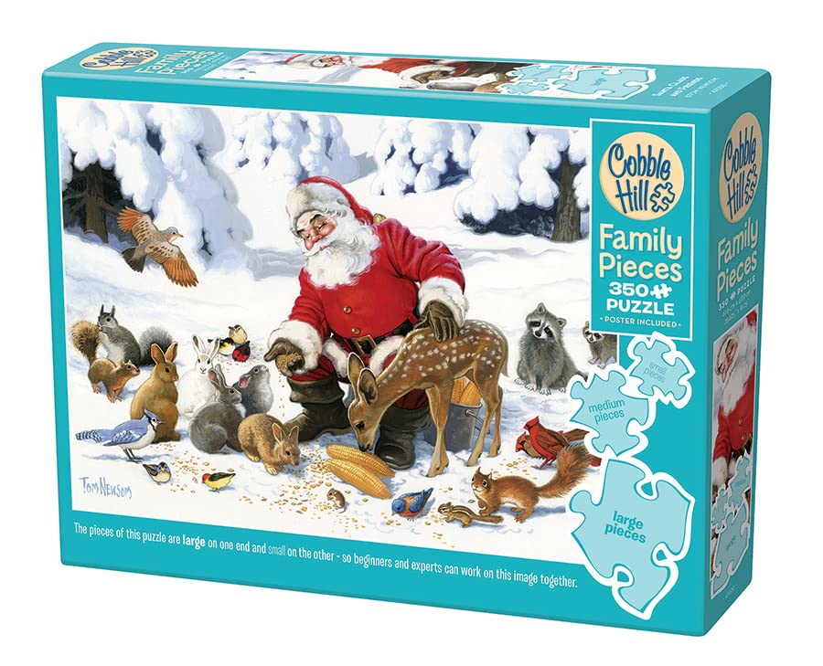 Cobble Hill Family Piece's 350 Puzzle - Santa Claus and Friends - Sample Poster Included