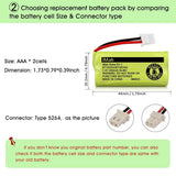 iMah BT183342/BT283342 2.4V 400mAh Ni-MH Battery Compatible with AT&T CL82207 EL52100 EL50003 VTech CS6709 CS6609 CS6409 BL102-3 Handset Replace Battery BT166342 BT266342 BT162342 BT262342, (Single Battery)