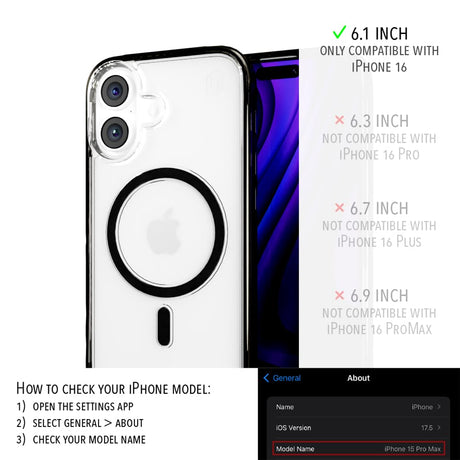 Cellhelmet - Magnitude Magsafe Case For Apple Iphone 16 - Onyx Black