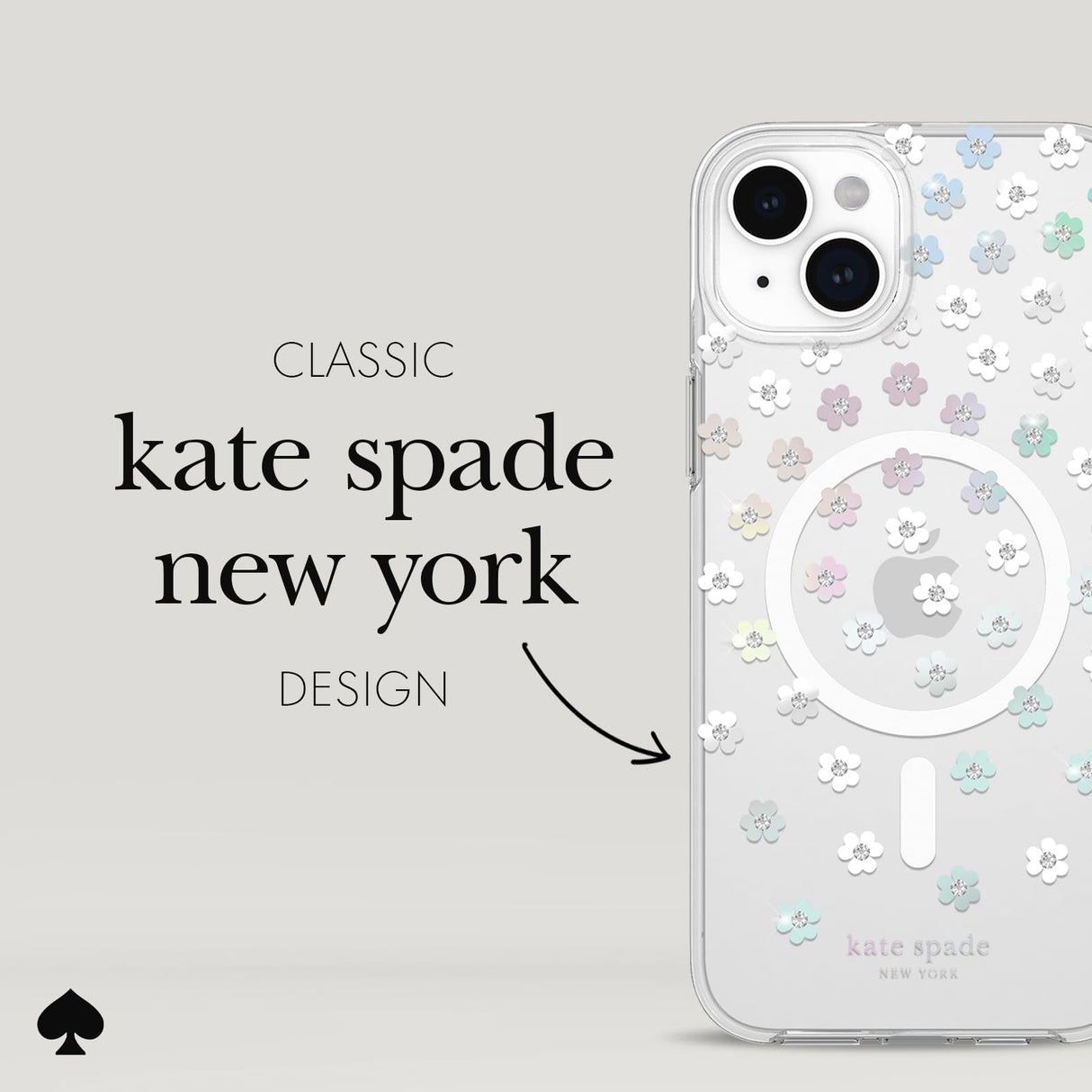 Kate Spade - New York Protective Hardshell Magsafe Case For Apple Iphone 15 Plus - Scattered Flowers