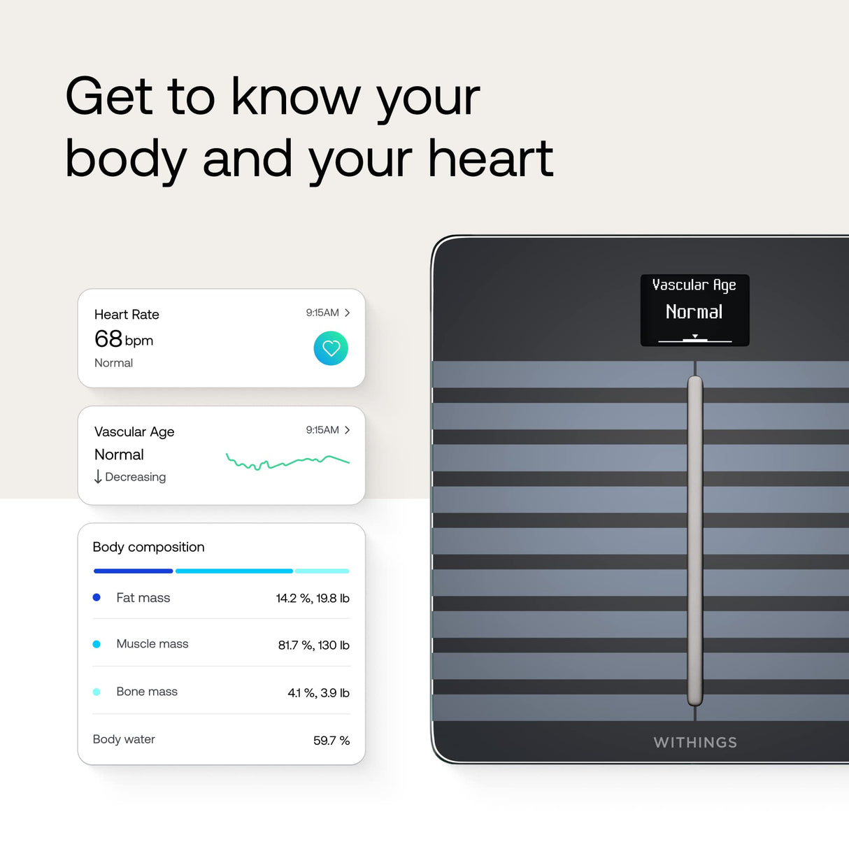 Withings - Body Cardio Wifi Smart Scale - Black