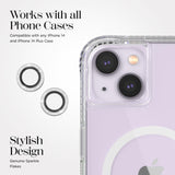 Case-mate - Aluminum Ring Camera Lens Glass Protector For Apple Iphone 14 Pro Max / 14 Pro - Silver Sparkle Twinkle