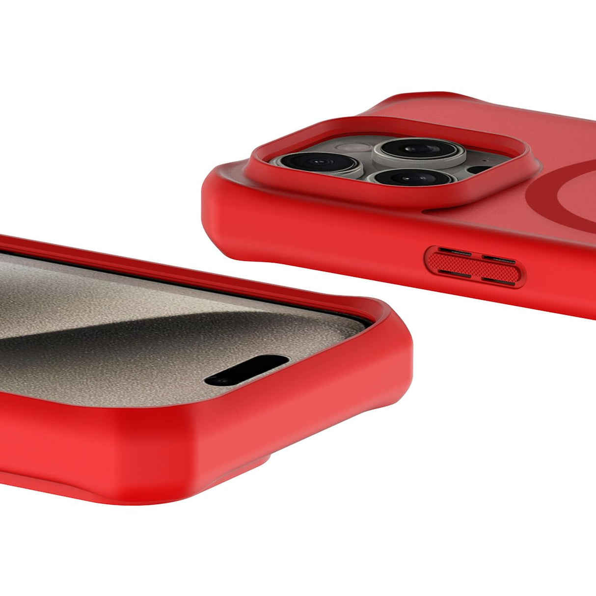 Itskins - Hybrid_r Frost Magsafe Case For Apple Iphone 15 Pro - Red