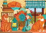 Cobble Hill 500 Piece Puzzle - Pumpkin Patch Cats - Sample Poster Included