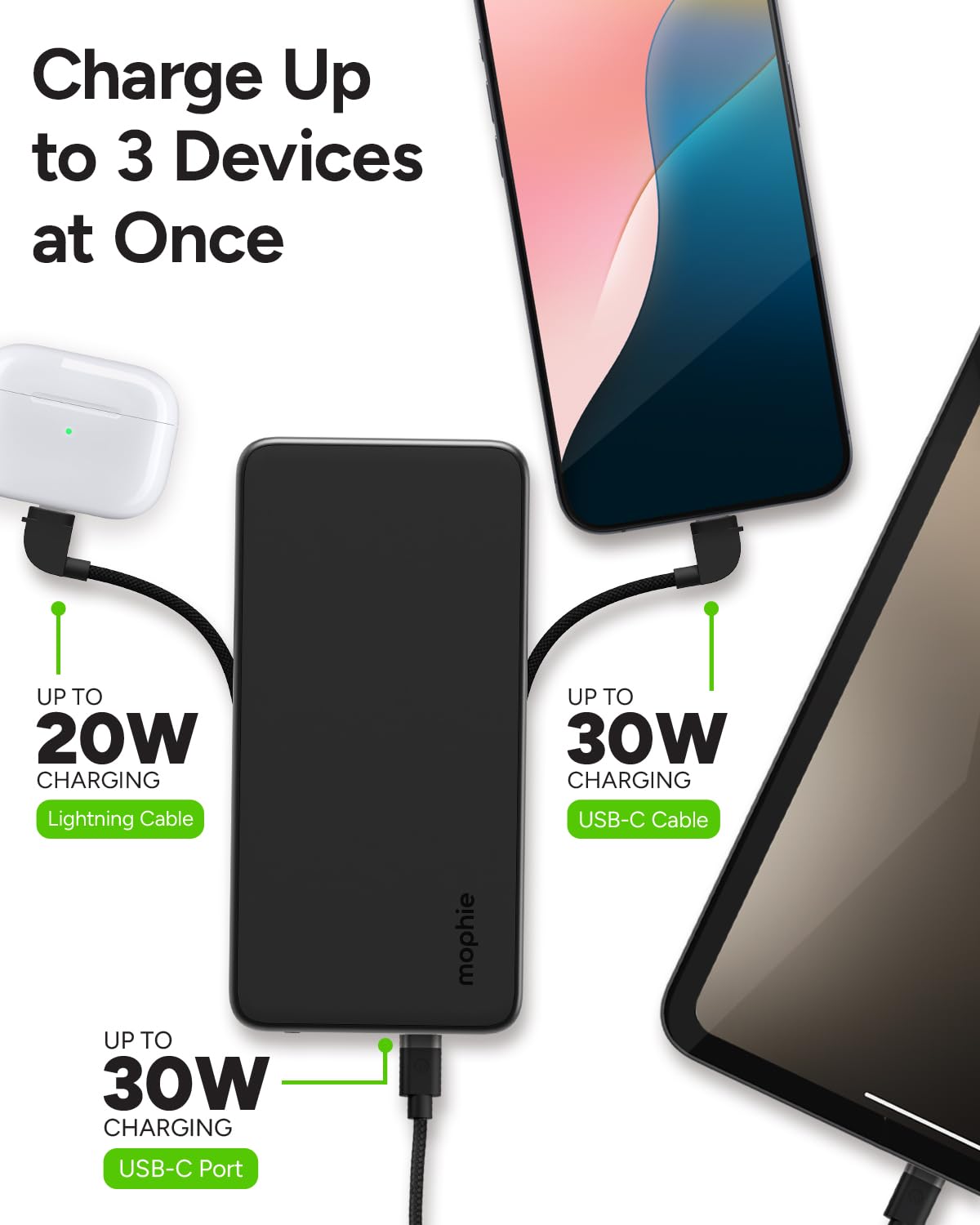 Mophie - Powerstation Plus 2024 Power Bank 10,000 Mah - Black