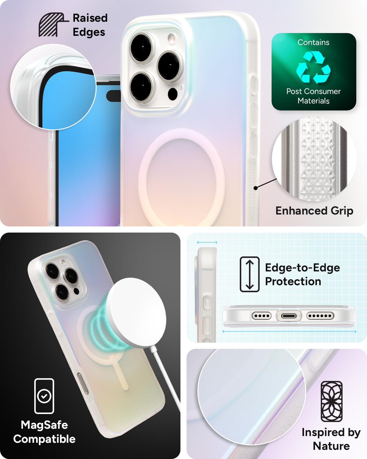 Zagg - Milan Snap Magsafe Case For Apple Iphone 16 Pro Max - Iridescent