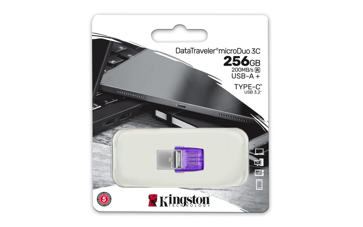 Kingston - Datatraveler Microduo 3c Usb Type-c And Type-a Flash Drive - Black