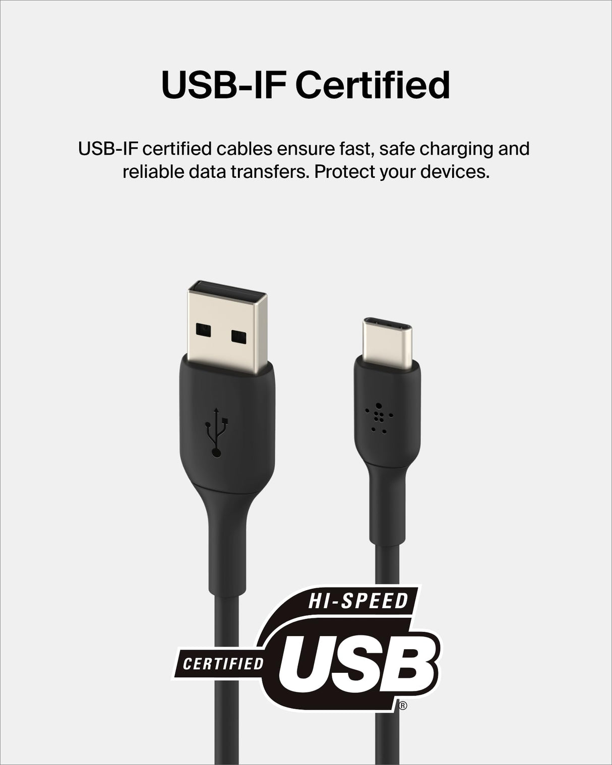 Belkin - Boost Up Charge Usb A To Usb C Cable 3ft - Black