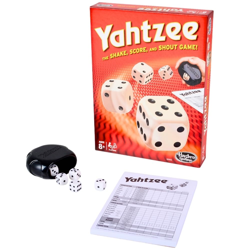 Hasbro Yahtzee Classic Game, Dice Games Clear Printing with Correct Scoring Instruction