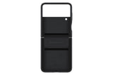 Samsung - Leather Cover Flap Case For Samsung Galaxy Z Flip4 - Black