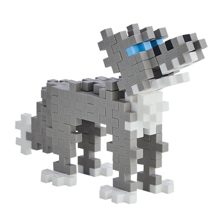 Plus Plus 3D Animal Figurine Building Block Set - Wolf Mini Maker Tube