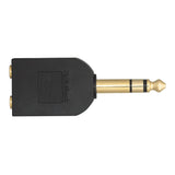 GOLD-PLATED Y-ADAPTER 1/8-INCH-PLUGS-TO-1/4-INCH JACK