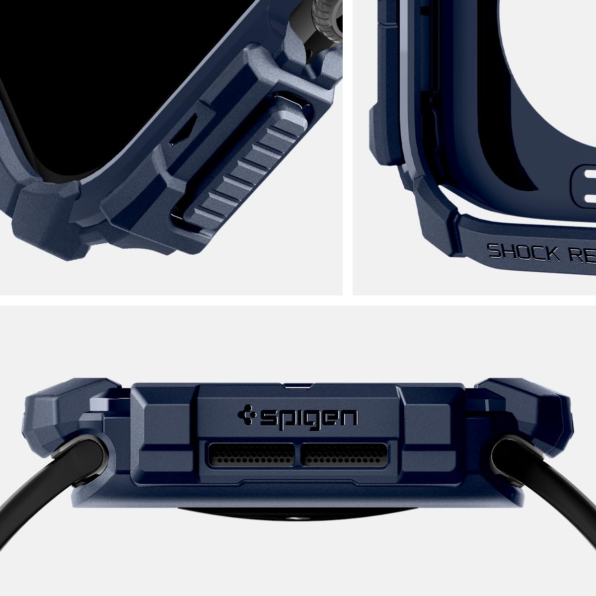 Spigen - Rugged Armor Case For Apple Watch Series 10 42mm - Navy Blue