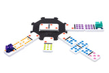 Mexican Train Dominoes - Beautiful Color Dot Double 12 Dominoes Set - Includes Train Markers and Hub by Pressman Multi Color, 5"