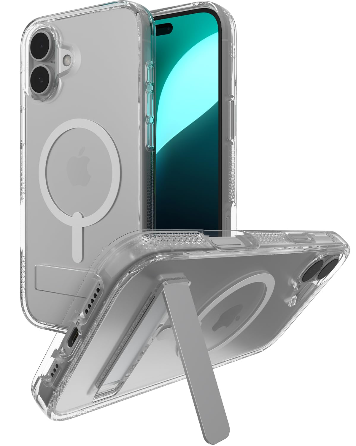 Zagg - Crystal Palace Snap Magsafe Case With Kickstand For Apple Iphone 16 Plus - Clear