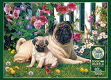 Cobble Hill 1000 Piece Puzzle - Pug Family - Sample Posters Included