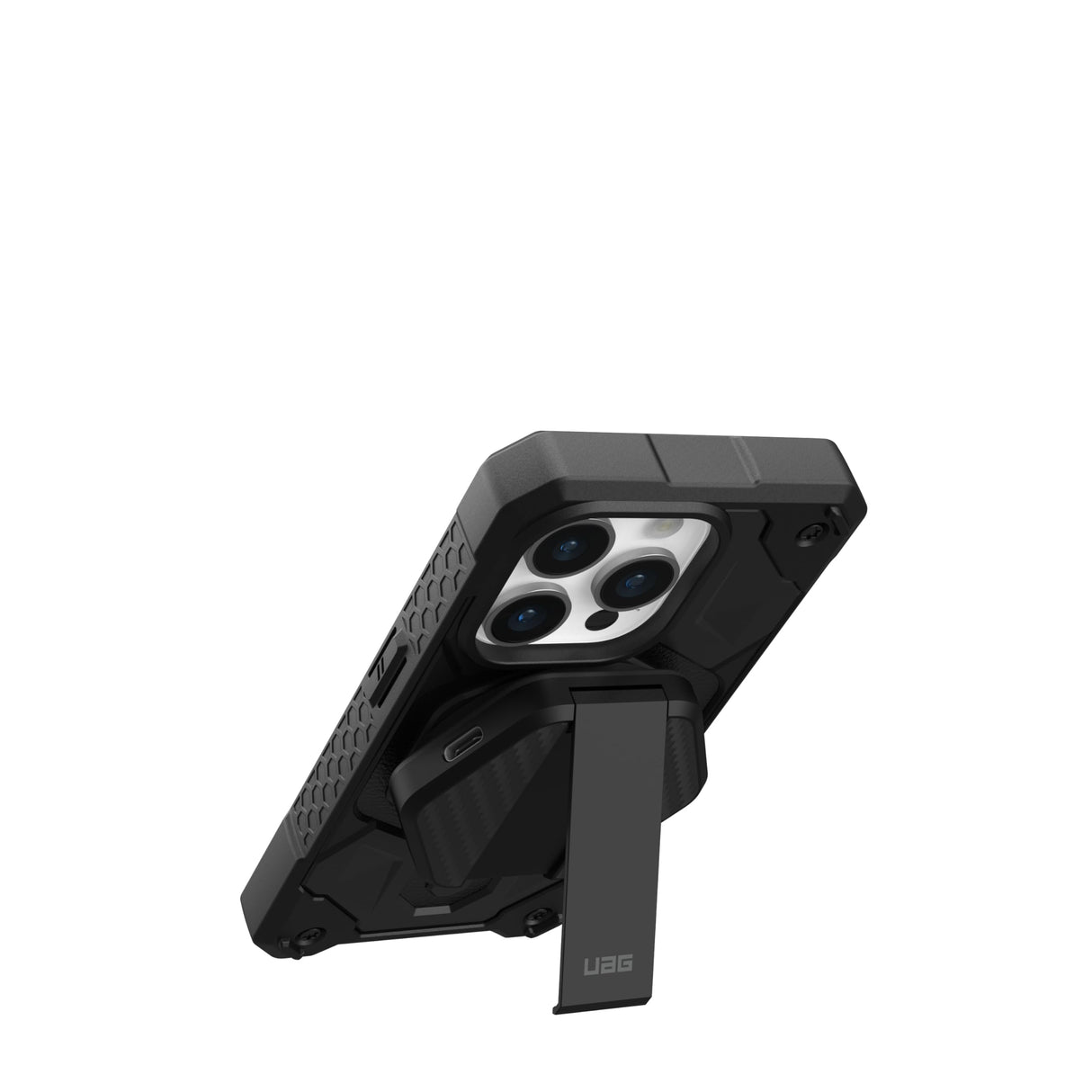 Urban Armor Gear (uag) -magneticwireless Charger With Kickstand - Black And Carbon Fiber