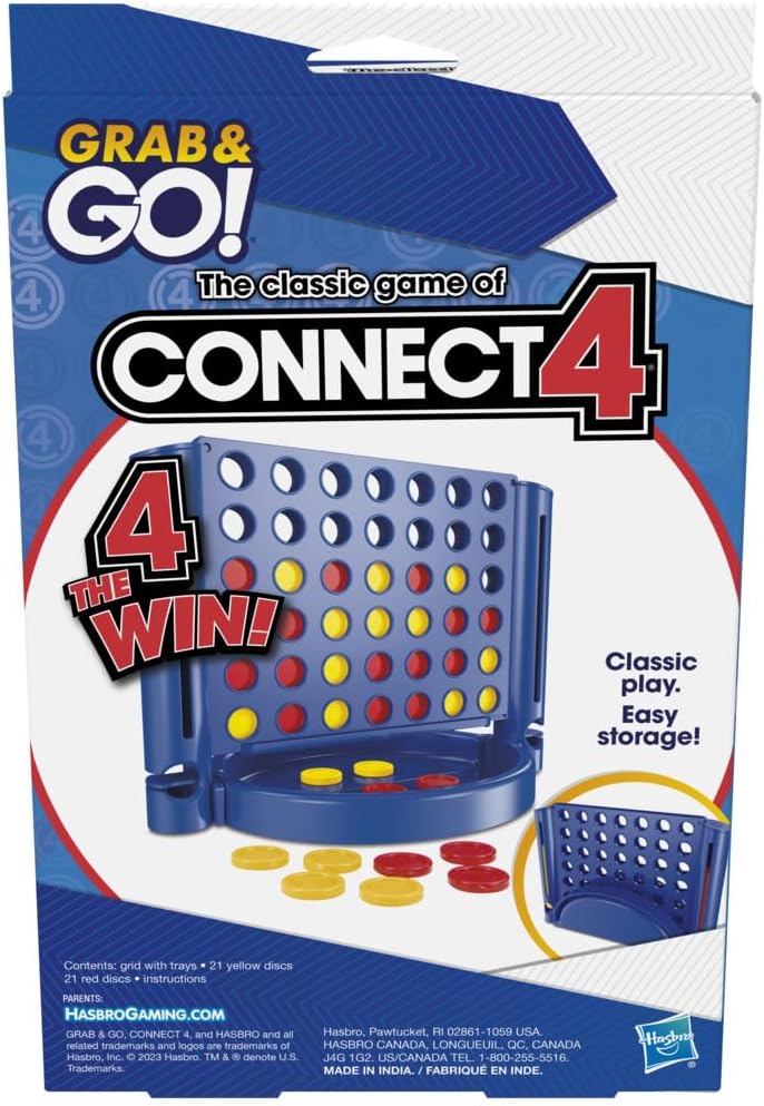 Connect 4 Grab and Go package back