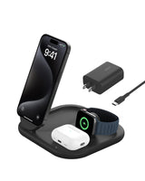 Belkin - Boostcharge 3 In 1 Magnetic Foldable Wireless Charger With Qi2 15w - Black