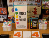 FIRST TO WORST Party Game - How do You and Your Friends and Family Rank Things? - for Kids, Adults, Families, Fun Parties and Board Games Night with Your Group. The Card Game of Polarizing Priorities