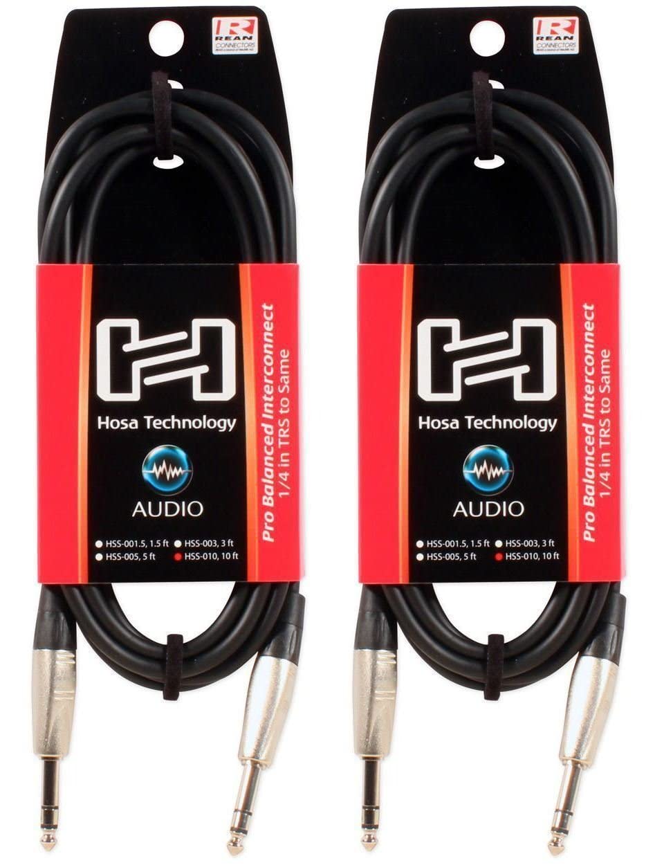 HOSA 10' PRO BALANCED INTERCONNECT REAN 1/4" TRS TO SAME