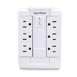 CyberPower CSB600WS Surge Protector, 900J/125V, 6 Swivel Outlets, Wall Tap, White, UL Listed
