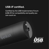 Belkin - 30w Pd Car Charger With 4 Port Power Extender 2m - Black