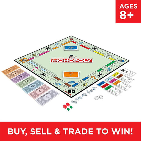 Monopoly Game, Family Board Game for 2 to 6 Players, Monopoly Board Game for Kids Ages 8 and Up, Includes Fan Vote Community Chest Cards