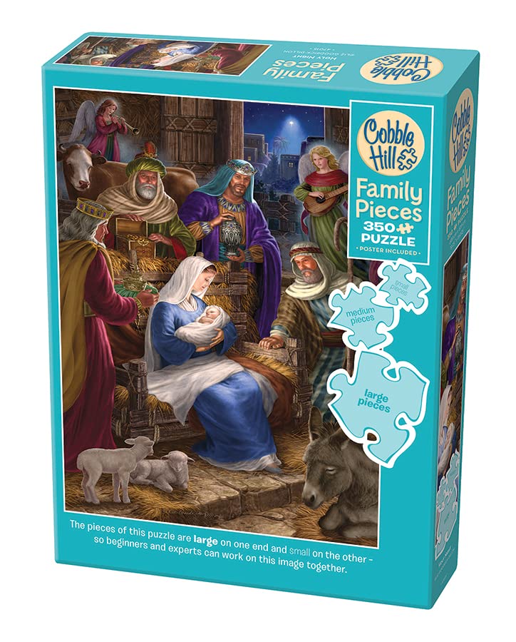 Cobble Hill Family Piece's 350 Puzzle - Holy Night - Sample Poster Included