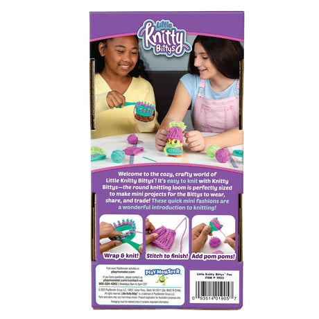 PlayMonster Little Knitty Bittys Fox - Beginner Knitting Craft Kit - Makes 3 Mini Projects - Collect & Trade Clothes - Ages 7+