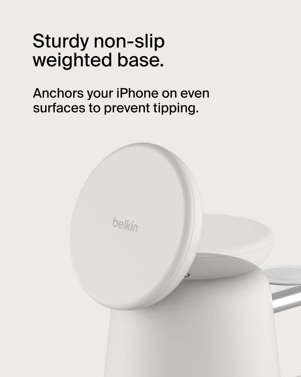 Belkin - Boost Charge Pro 2 In 1 Wireless Charging Dock With Magsafe - White