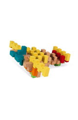 Janod 100 Piece Wooden Building Kit with Notched Blocks - Ages 6+