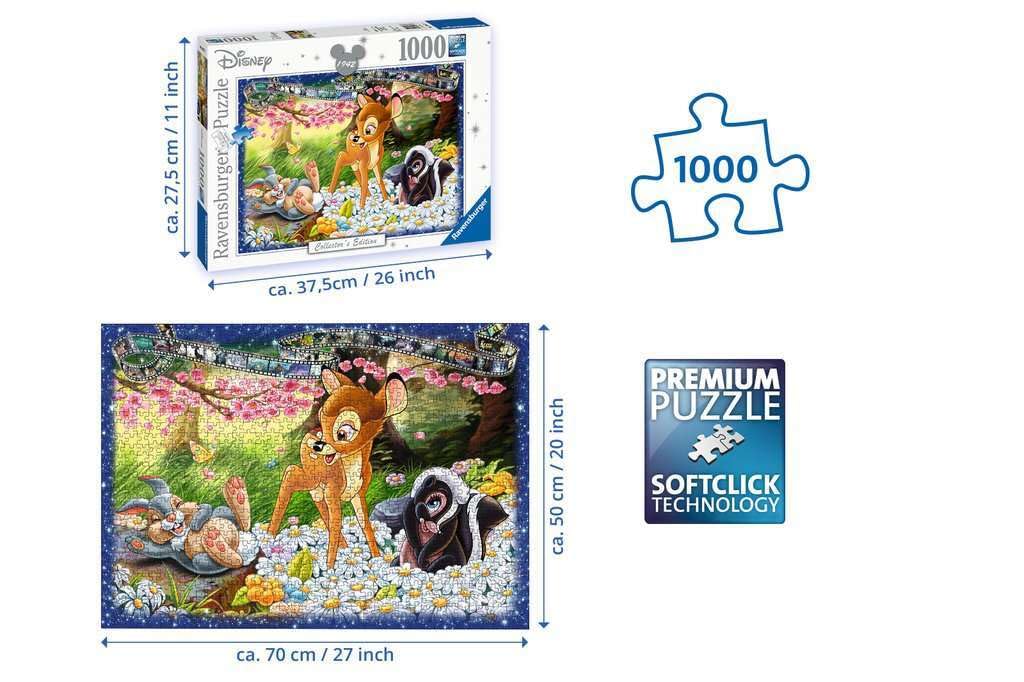 Ravensburger Disney Bambi Collector's Edition - 1000 Piece Jigsaw Puzzle for Adults | Unique Softclick Technology | Premium Quality Pieces | Ideal Gift for Puzzle Enthusiasts