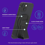 Clckr - Clear Compact Stand And Grip For Android Devices - Carbon Fibre