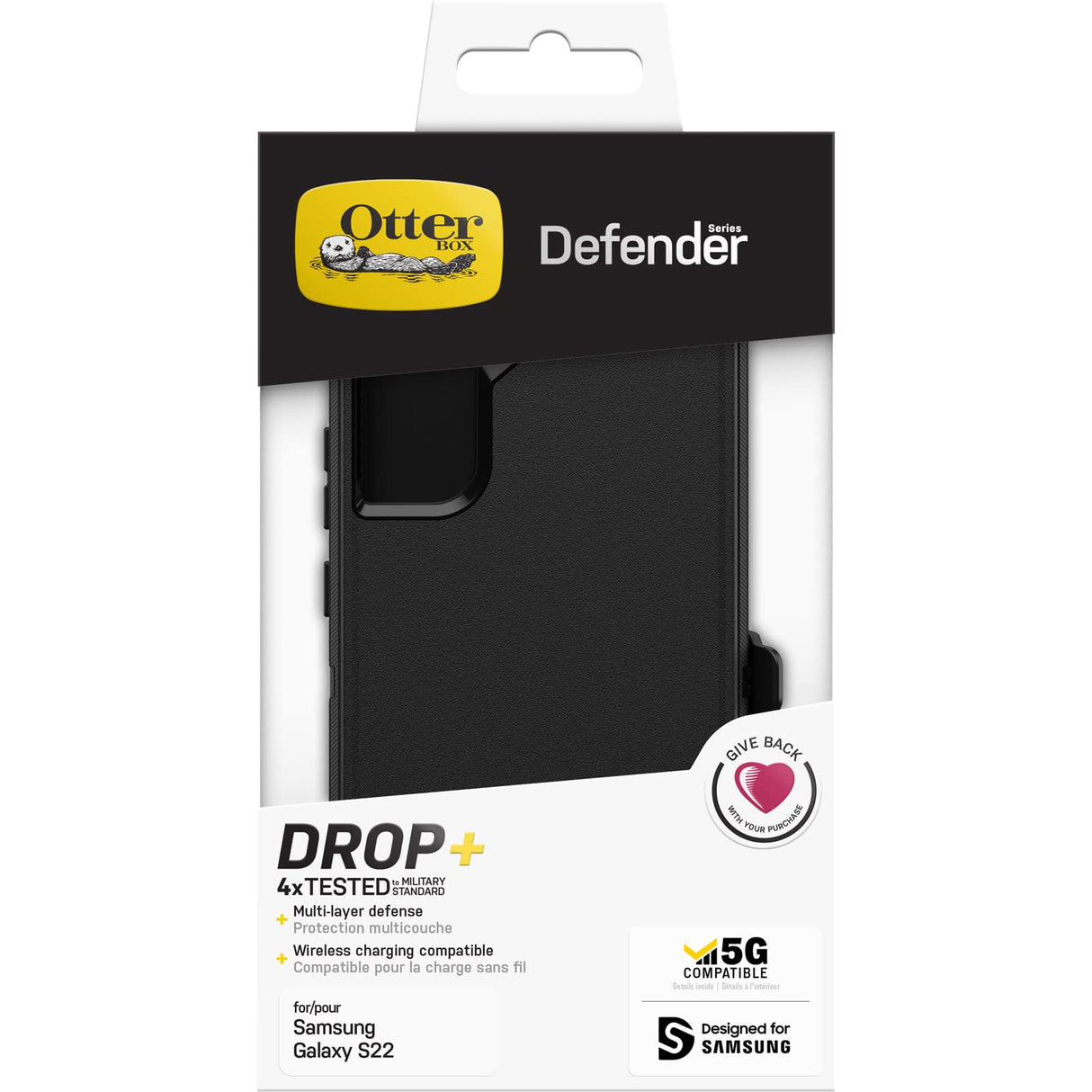 Otterbox - Defender Case For Samsung Galaxy S22  - Black