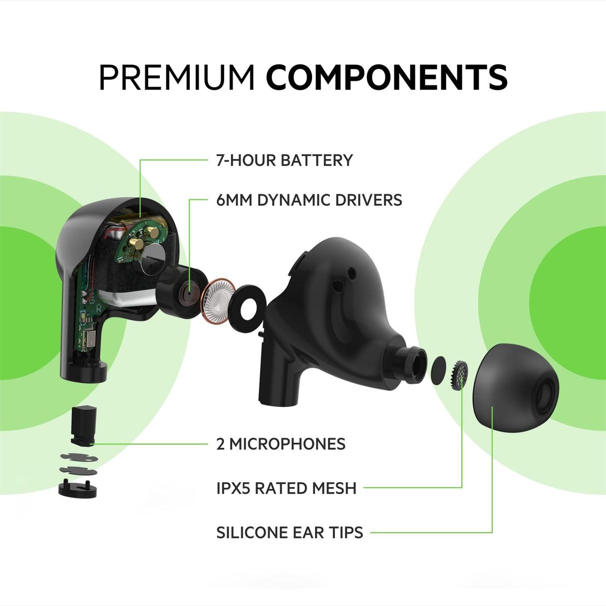 Belkin - Soundform Rise True Wireless Earbuds - Black