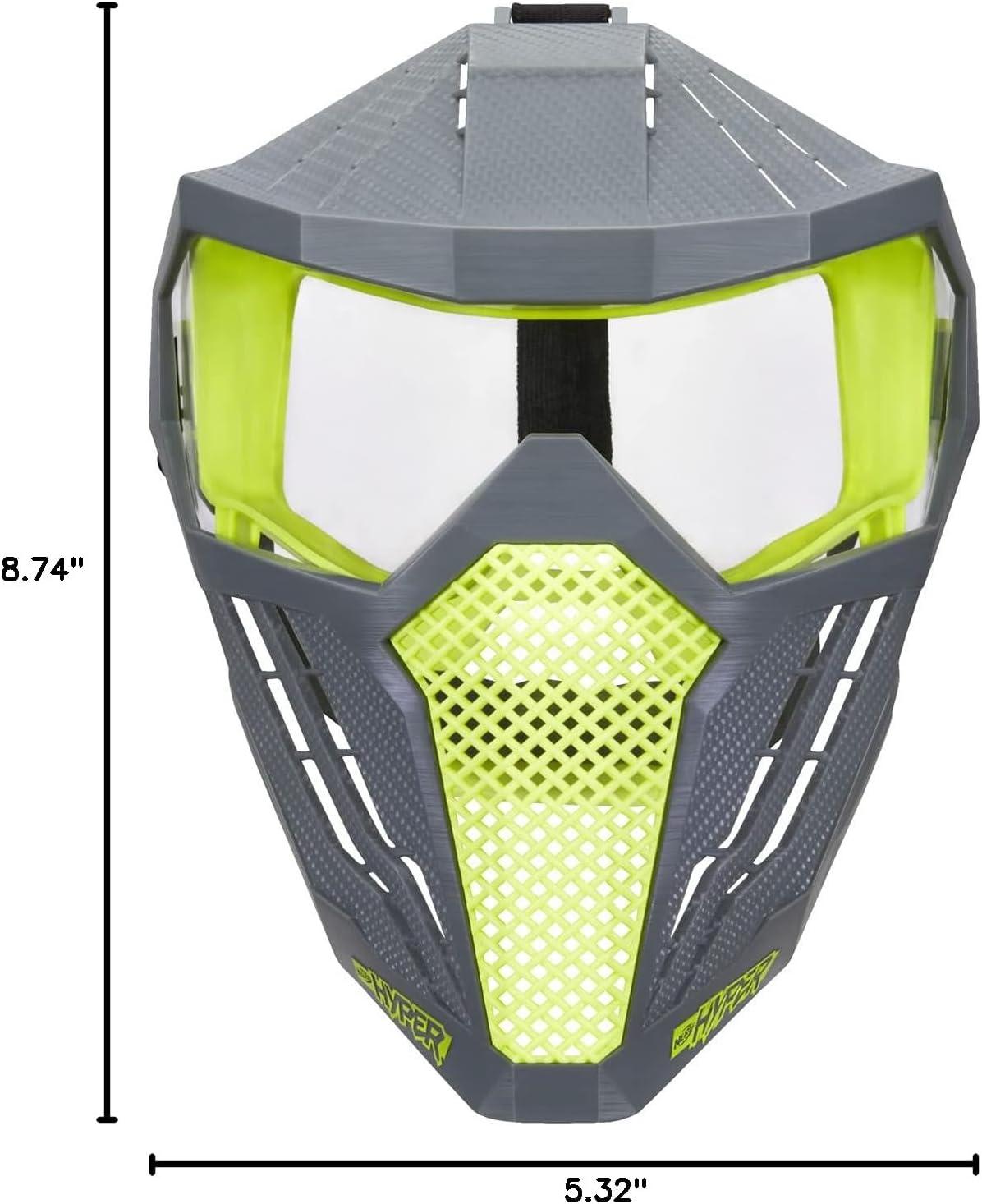 Nerf Hyper Face-Mask - Breathable Design, Adjustable Head Strap, Green Team Color - for Teens,-Adults