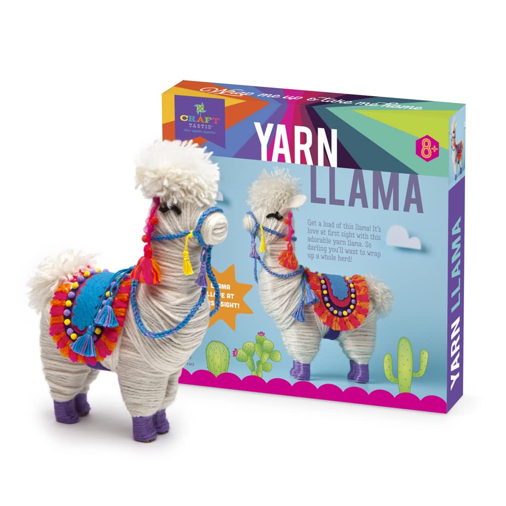 Craft-tastic – Yarn Llama Kit – Craft Kit Makes 1 Yarn-Wrapped Llama