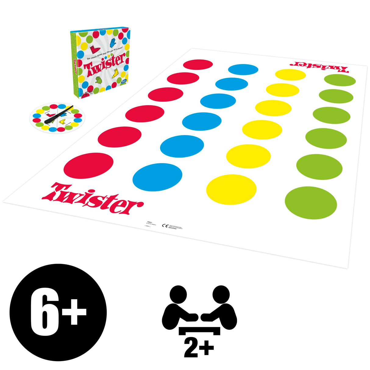 Hasbro Twister Party Classic Board Game for 2 or More Players,Indoor and Outdoor Game for Kids 6 and Up,Packaging May Vary