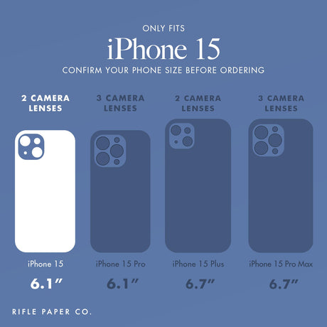 IPHONE 15 RIFLE PAPER CO. CASE WITH MAGSAFE - GARDEN PARTY BLUE