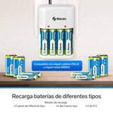 BATTERY CHARGER NICD/NIMH FOR AA/AAA/9V. INCLUDES 4 AA BATTERIES