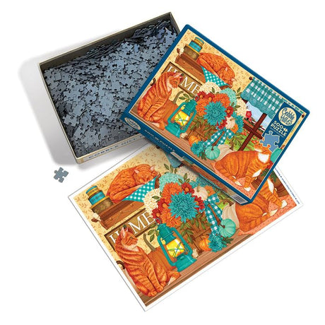 Cobble Hill 500 Piece Puzzle - Pumpkin Patch Cats - Sample Poster Included - image 3