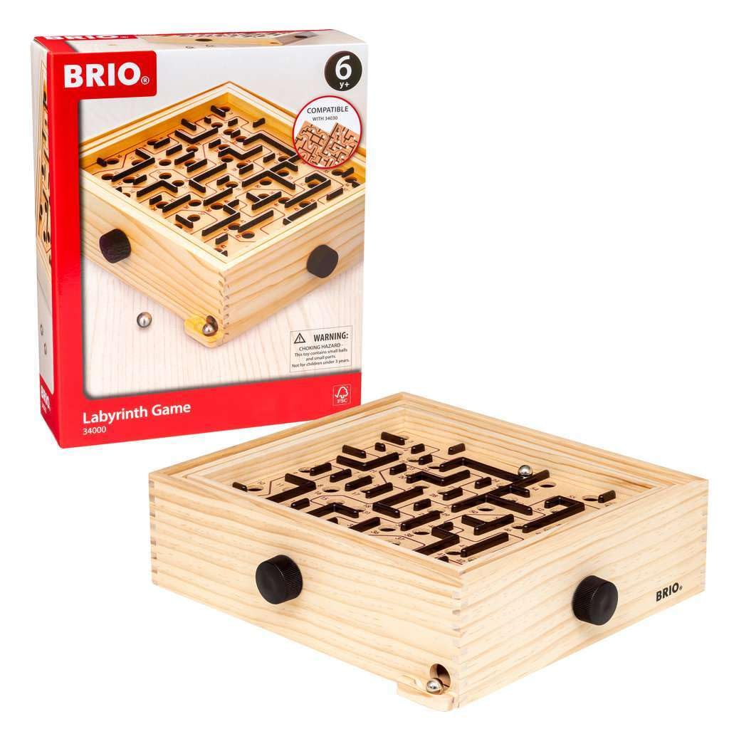 BRIO 34000 Labyrinth Game - Classic Mind-Challenging Maze | Enhances Concentration and Coordination | Perfect for Kids Age 6 and Up | Over 3 Million Units Sold