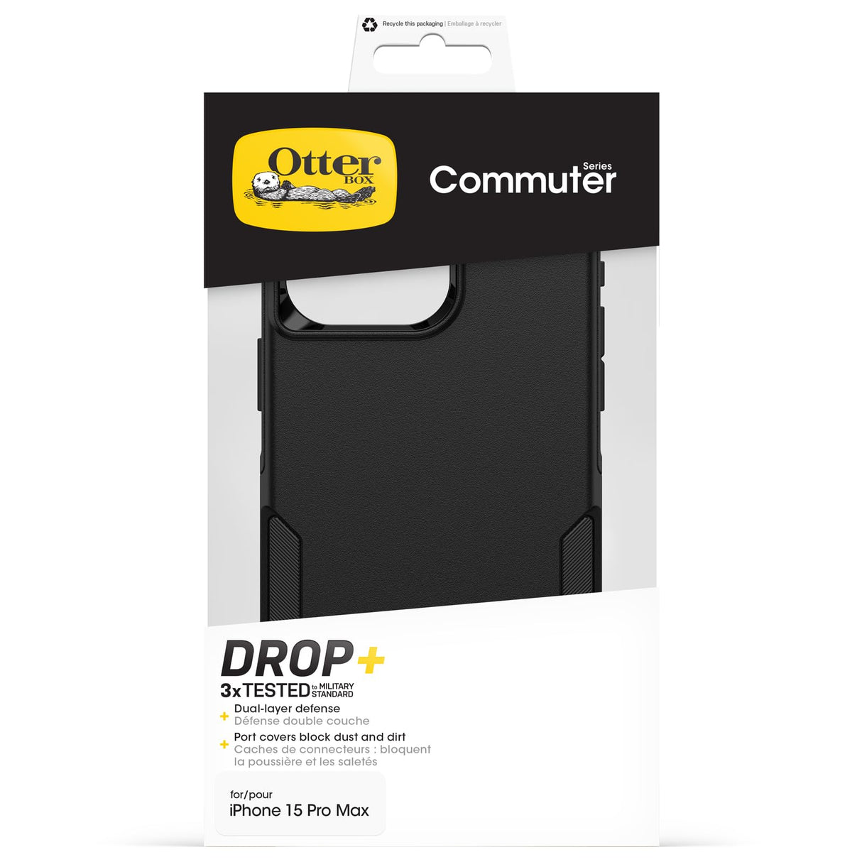 Otterbox - Commuter Case For Apple Iphone 15 Pro Max  - Black