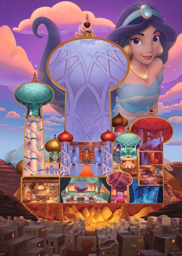 Ravensburger Disney Castle Puzzle: Jasmine Edition | 1000-Piece Jigsaw | Unique Softclick Technology | Agrabah Palace Theme | FSC Certified